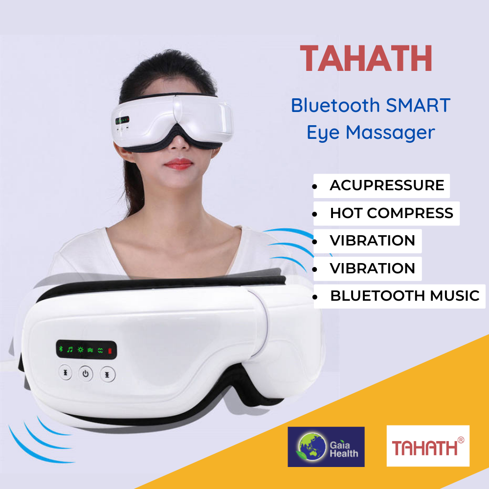 TAHATH® Bluetooth Smart Eye Massager (Acu-Pressure, Vibration, Heat, Bluetooth Music)