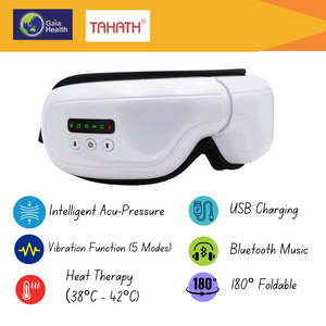 TAHATH® Bluetooth Smart Eye Massager (Acu-Pressure, Vibration, Heat, Bluetooth Music)