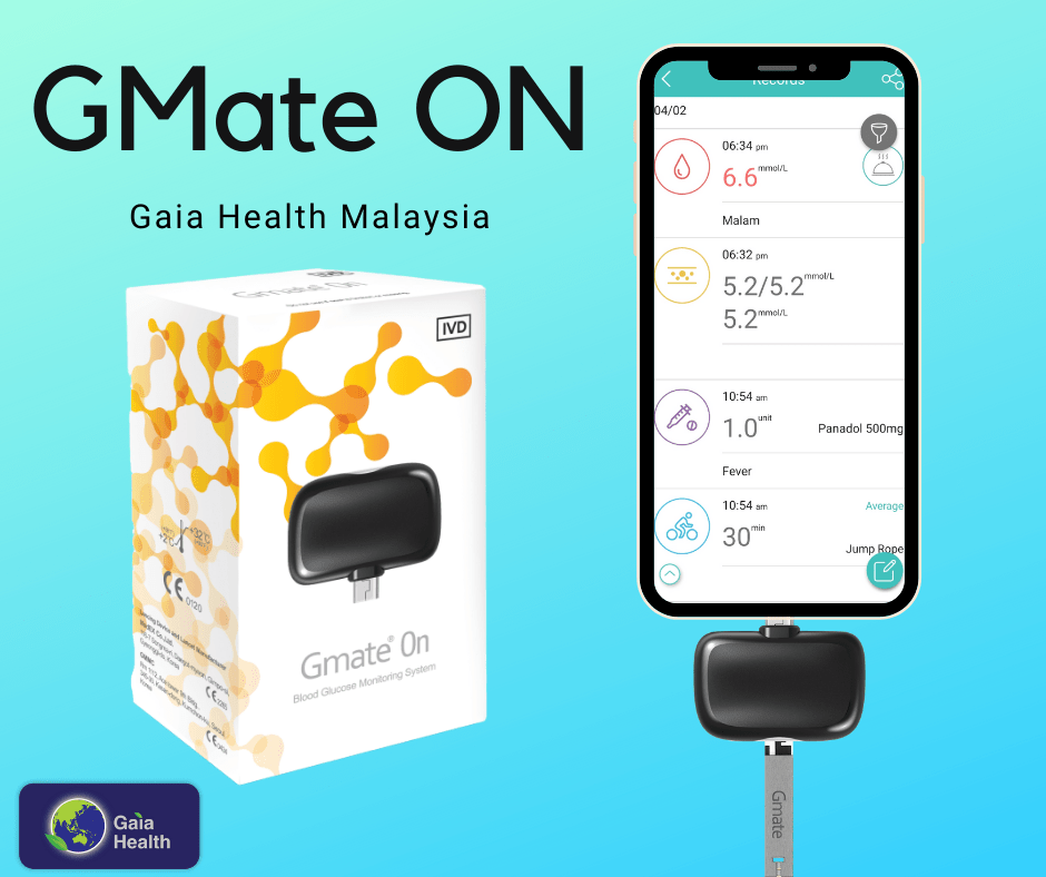 GMate On Glucometer (USB-Micro / Type-C port) - Gaia Health Malaysia