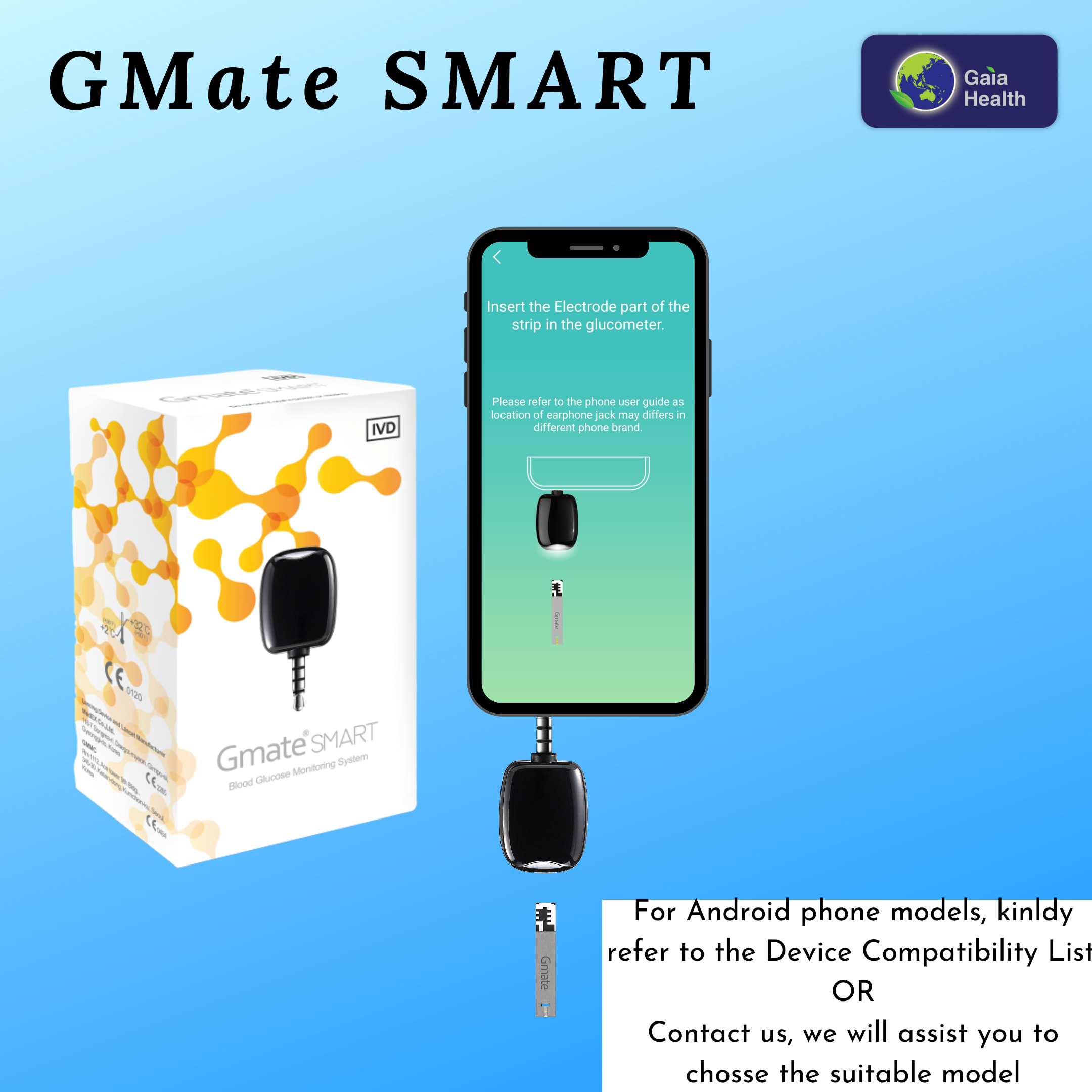 GMate SMART Glucometer (3.5mm port)